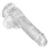 King Cock Clear 6 - iminapaga, munanditega väike dildo (15 cm)