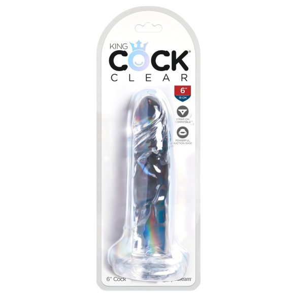 King Cock Clear 6 - dildoga iminapaga - 15 cm - läbipaistev