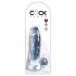 King Cock Clear 7 - iminappade ja munanditega dildo (18 cm)