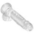 King Cock Clear 7 - iminappade ja munanditega dildo (18 cm)
