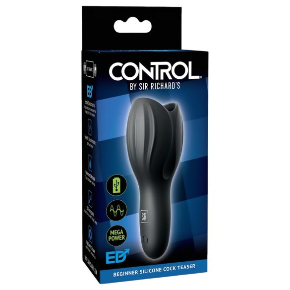 / Control Cock Teaser - veekindel, laetav, peenisevibraator (must)
