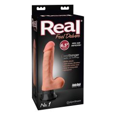   Real Feel Deluxe No.1 - realistlik vibraator munanditega (naturaalne)