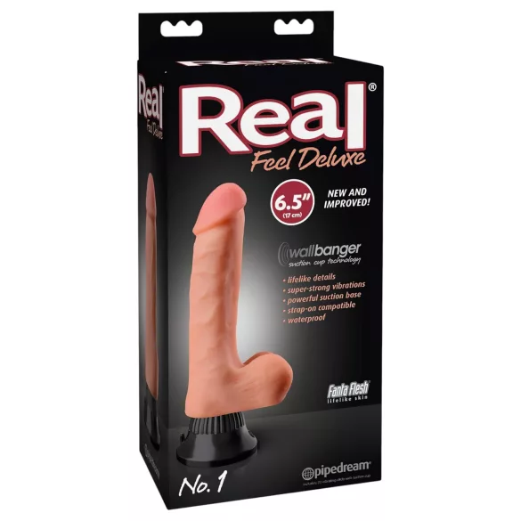 Real Feel Deluxe No.1 - munanditega realistlik vibraator - naturaalne