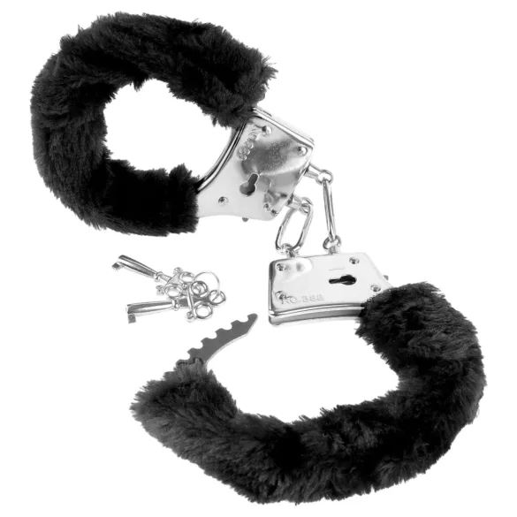 Fetish Fantasy - käeraudade komplekt - must plüüs