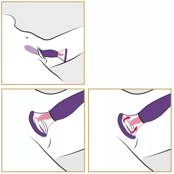 Fantasy - vibraator 3in1, laetav, oraalseks, lilla