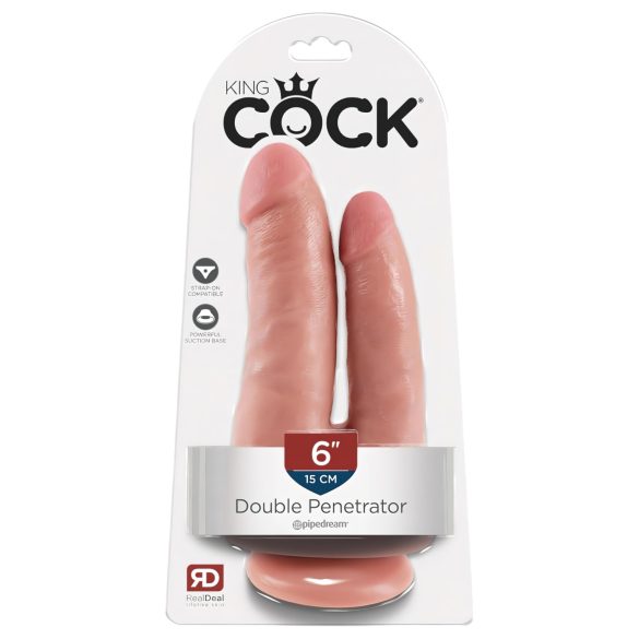 King Cock - elutruud topelt dildot (naturaalsed)