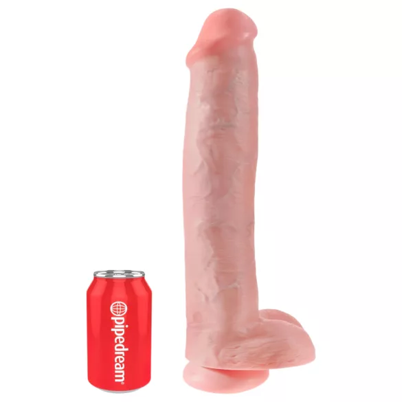 King Cock 15 - dildoga iminapaga munanditega - naturaalne 38cm