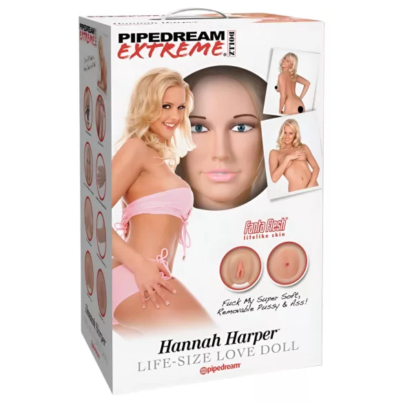 Pipedream Hannah Harper - elusuuruses seksinukk - 3D nägu - kummist