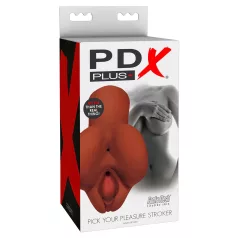   PDX Pick Your Pleasure - 2-ühes elutruu masturbaator (pruun)