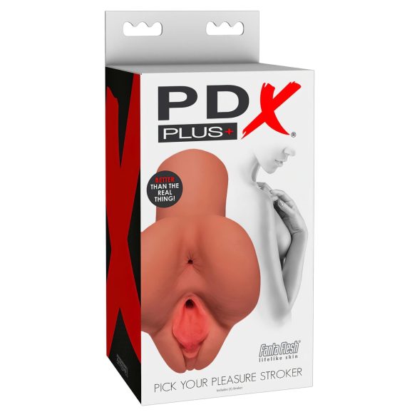 PDX Vali Oma Nauding - 2in1 vagiina ja anus masturbaator (naturaalne)