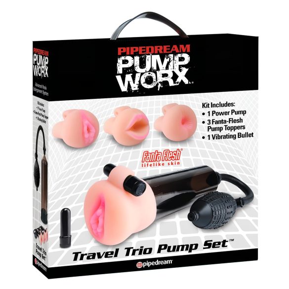 Pipedream Travel Trio - vibro peenisepumpade komplekt (must)
