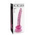 Icicles nr. 86 - roosa peenisekujuline klaasdildo