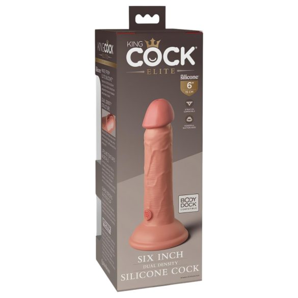 King Cock Elite 6 - realistlik dildoga iminapaga - 15cm naturaalne