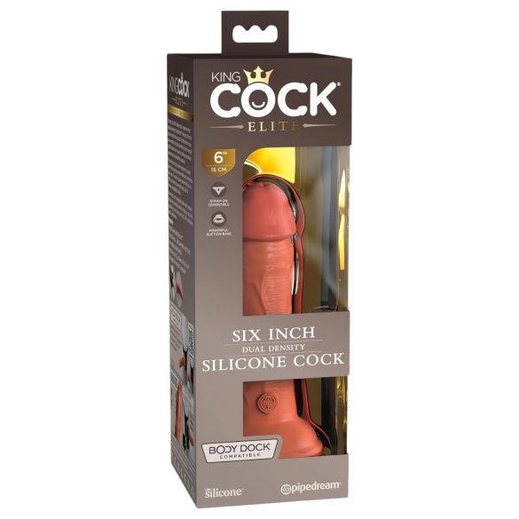 King Cock Elite 6 - iminapaga, elutruu dildo (15 cm) - tume