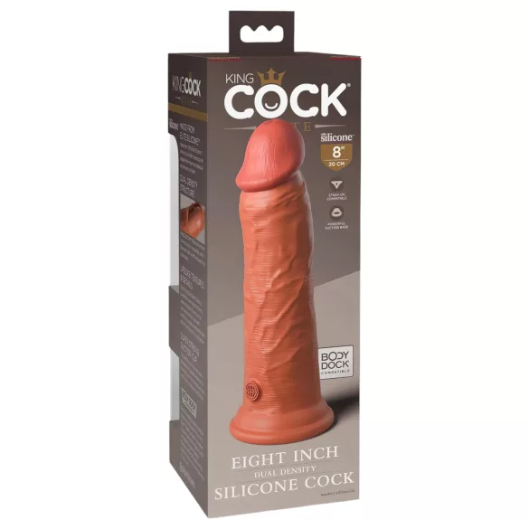 King Cock Elite 8 - iminapaga dildo 20cm - tume naturaalne