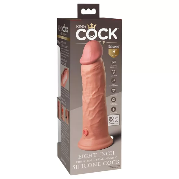 King Cock Elite 8 - iminapaga vibraator - 20 cm - naturaalne