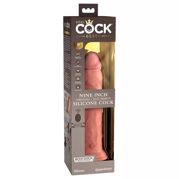 King Cock Elite 9 - vibraator iminapaga 23 cm - naturaalne