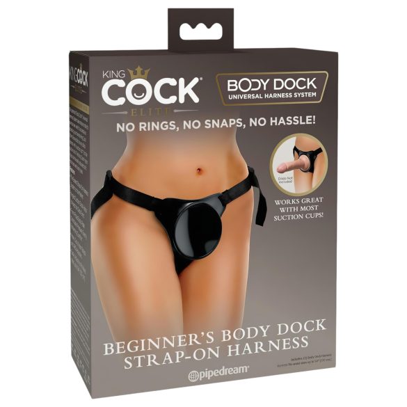 King Cock Elite Algaja - must rihmaga dildo