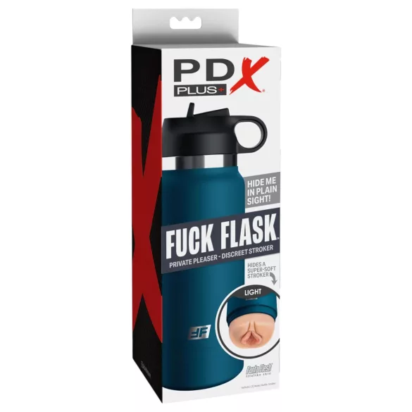 PDX - Fuck Flask Private Pleaser - kunstvagiin joogipudelis (sinine-naturaalne)