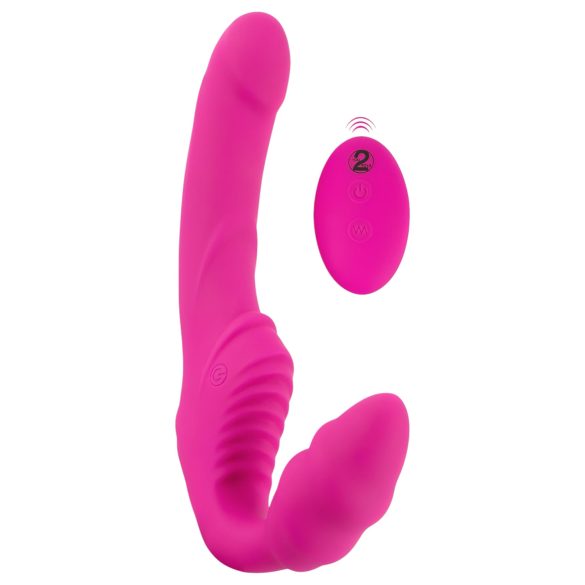 Strepless Strap-On - kinnita ja naudi vibreerivat elamust (roosa)