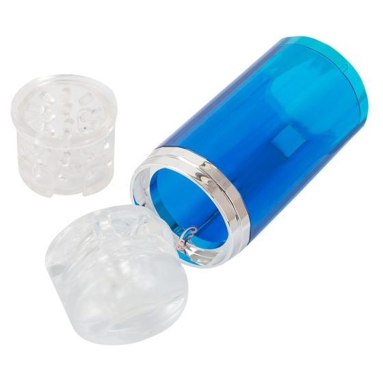 You2Toys - Rechargeable, rotating, vibrating masturbator (blue and white)