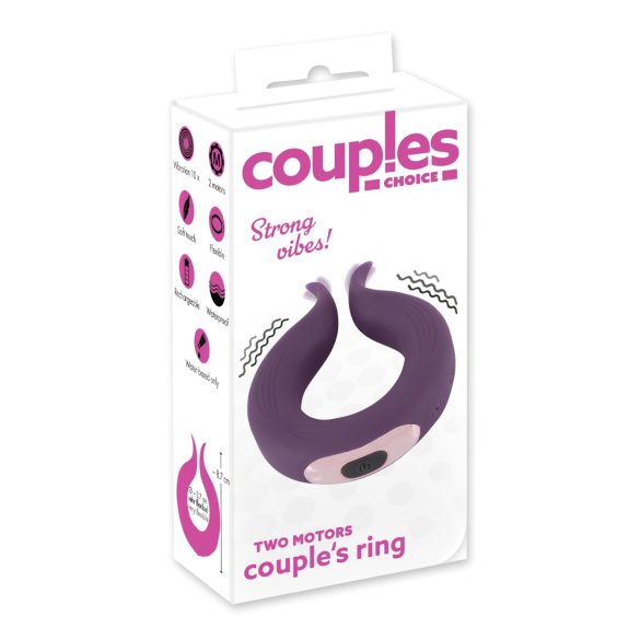 Couples Choice - laetav kahe mootoriga erektsioonirõngas - lilla