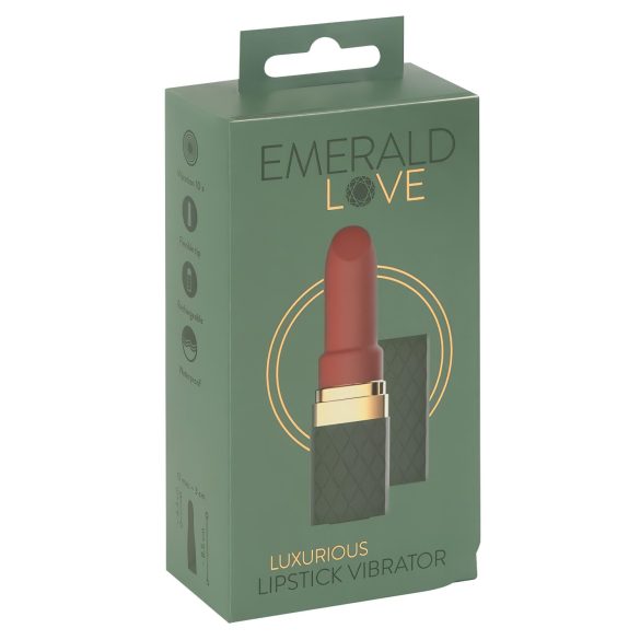 Emerald Love - akutoitega veekindel huulepulgavibraator (punane)
