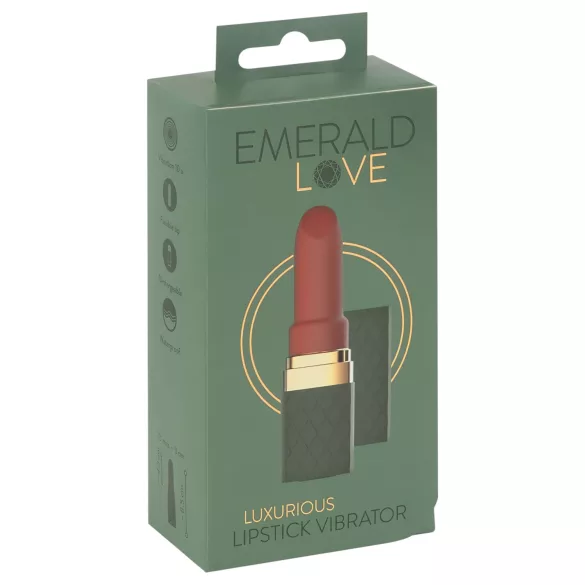 Emerald Love - akuga, veekindel huulepulgavibraator (punane)