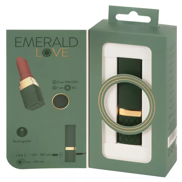 Emerald Love - akuga, veekindel huulepulgavibraator (punane)