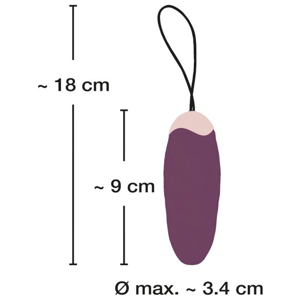 Javida Shaking Love - juhtmevaba vibro muna - lükatav funktsioon - lilla