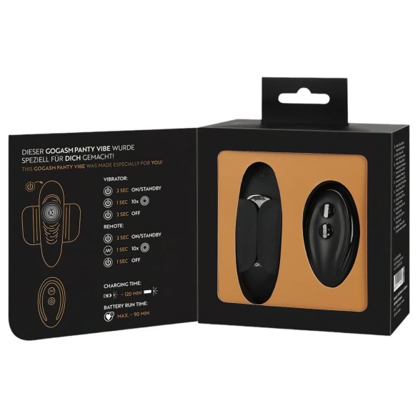 GoGasm Panty - aku ja puldiga kliitorivibraator - must