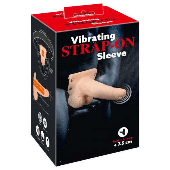 You2Toys Strap-on - õõnes, nahatooni vibreeriv rihm-on dildo