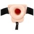 You2Toys Strap-on - õõnes, nahatooni vibreeriv rihm-on dildo