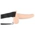 You2Toys Strap-on - õõnes, nahatooni vibreeriv rihm-on dildo