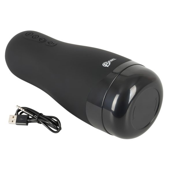 Rebel - masturbaator kunsttupega - soojendatav, 3 funktsiooni, laetav