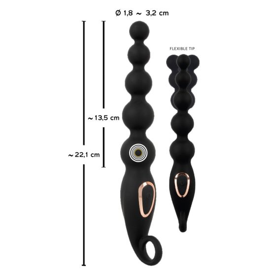 Anos Anal Beads - Anal Beads with Vibration (black)