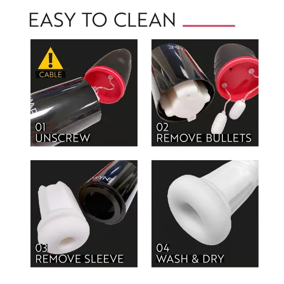 WYNE 02 - akulaetav vibreeriv imemasturbaator - must-valge