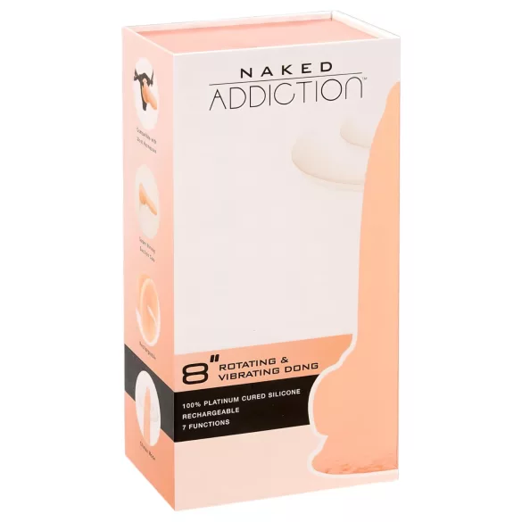 Naked Addiction - pöörlev vibraator - 20 cm - naturaalne