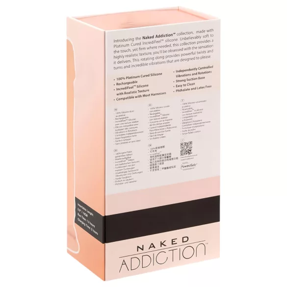 Naked Addiction - pöörlev vibraator - 20 cm - naturaalne