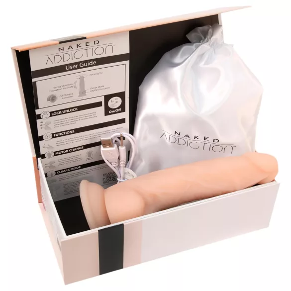 Naked Addiction - pöörlev vibraator - 20 cm - naturaalne