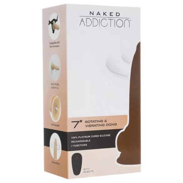 Naked Addiction Rotating 7 - pöörlev vibraator (18 cm) - naturaalne