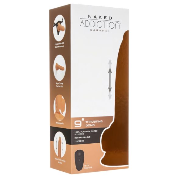 Naked Addiction Tõuklev vibraator - tume 23cm