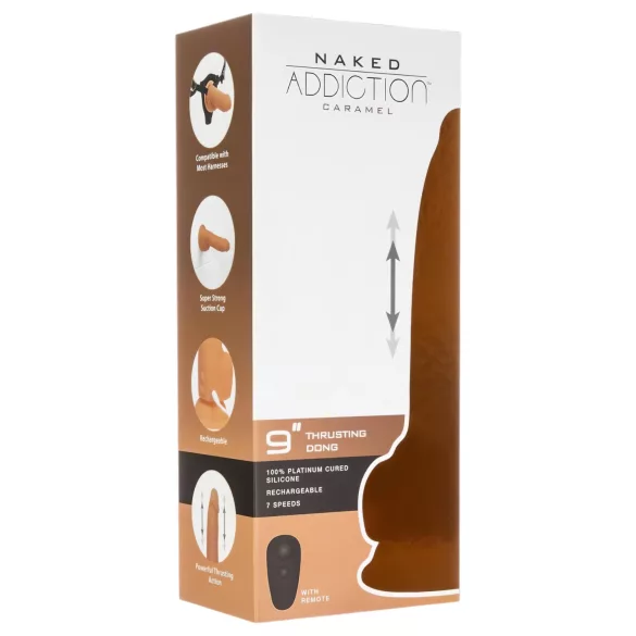 Naked Addiction - tuppe tungiv vibraator - tume - 23 cm