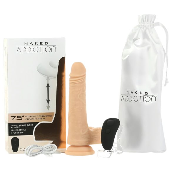 Naked Addiction - tõukav vibraator - 19cm - naturaalne