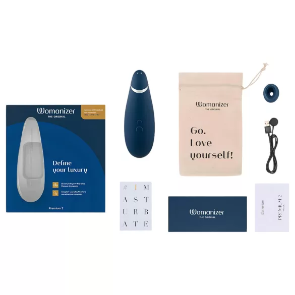 Womanizer Premium 2 - kliitoristimulaator õhulainetega - sinine