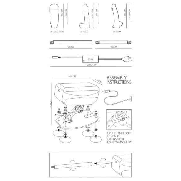 The Banger Fucking Machine - seksimasin - 2 dildo ja 1 kunstvagiina
