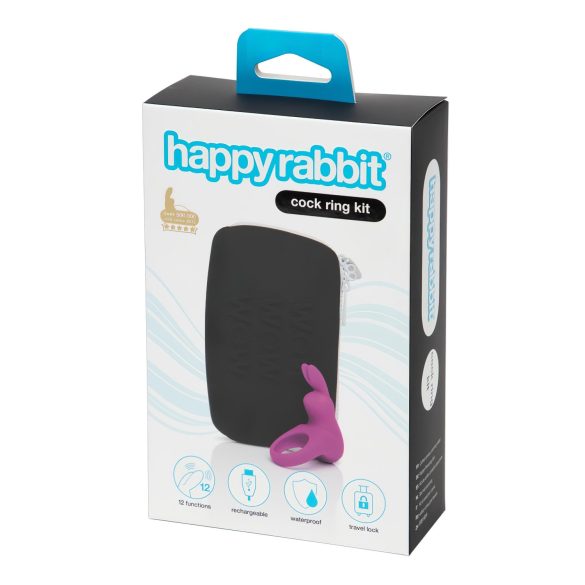 Happyrabbit Cock Kit - vibro-peeniserõngas karbiga (lilla)