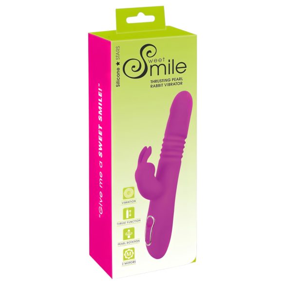 SMILE Rabbit - laetav, kliitori-varrega pöörlev vibraator (roosa)