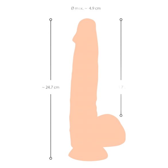 Nature Skin - dildo nahkkattega - 25cm naturaalne