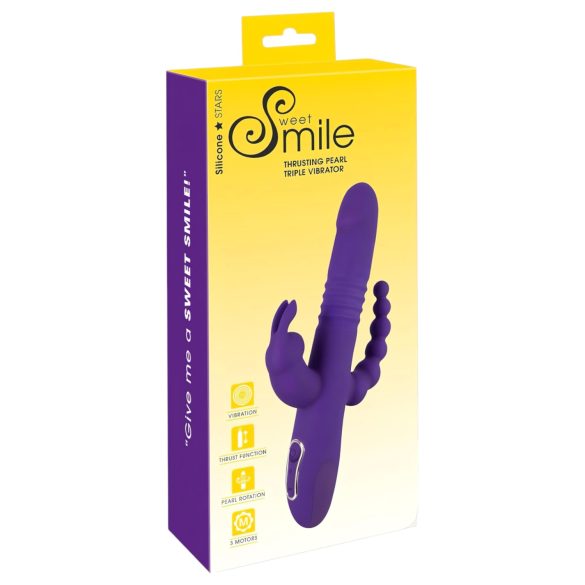 SMILE Triple - akutoitega kolmekordne pöörlev ja tõukav vibraator (lilla)
